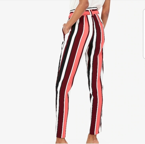 Express High Waisted Striped Sash Tied Pant - Picture 6 of 8